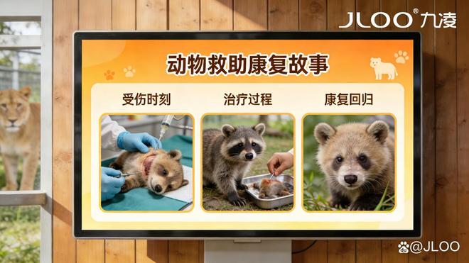 九凌JLOO 324355寸户外广告机：动物园展区科普教育数字标牌屏(图4)